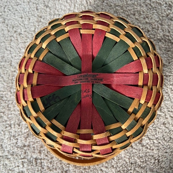 Longaberger 2003 Tree Trimming Melody Basket Holly Liner BROKEN WEAVE - Picture 6 of 11